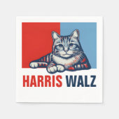Harris Walz 2024 offensichtlich Red Blue Cat Serviette (Vorderseite)