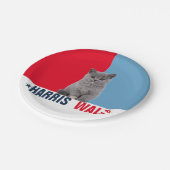 Harris Walz 2024 offensichtlich Red Blue Pappteller (Schrägansicht)