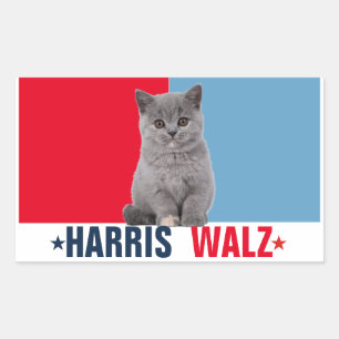 Harris Walz 2024 offensichtlich Red Blue Rechteckiger Aufkleber