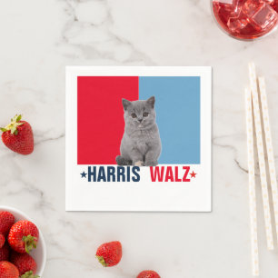 Harris Walz 2024 offensichtlich Red Blue Serviette