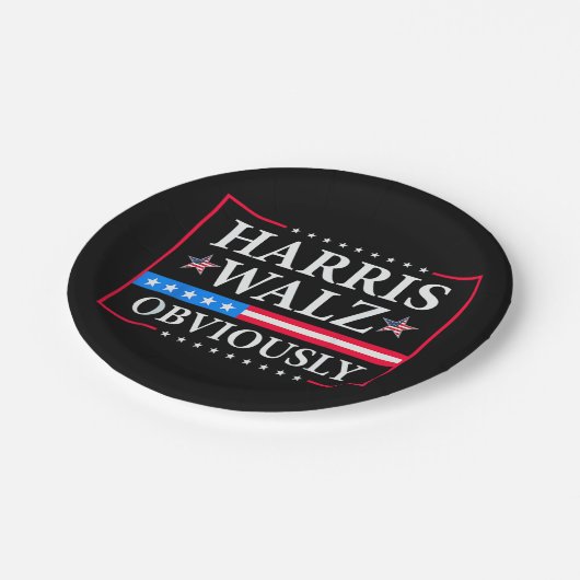 Harris Walz 2024 offensichtlich | Tim Walz Pappteller (Schrägansicht)