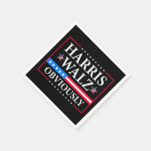Harris Walz 2024 offensichtlich | Tim Walz Serviette (Ecke)