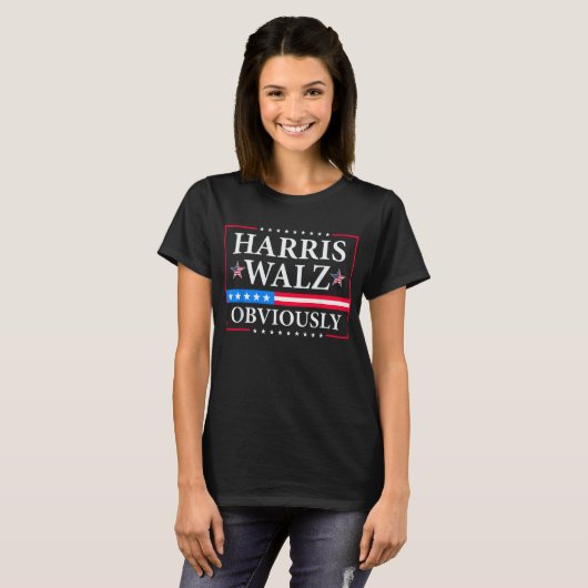 Harris Walz 2024 offensichtlich | Tim Walz T-Shirt (Vorne ganz)