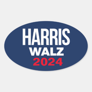 Harris Walz 2024 Ovaler Aufkleber