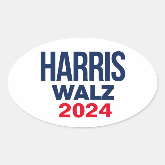 HARRIS WALZ 2024 OVALER AUFKLEBER (Vorderseite)