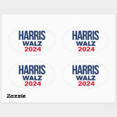 HARRIS WALZ 2024 OVALER AUFKLEBER (Blatt)