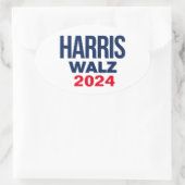 HARRIS WALZ 2024 OVALER AUFKLEBER (Tasche)