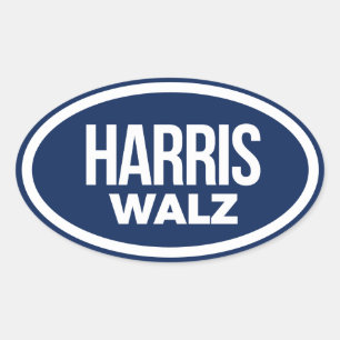 Harris Walz 2024 Ovaler Aufkleber
