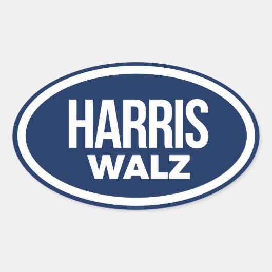 Harris Walz 2024 Ovaler Aufkleber (Vorderseite)