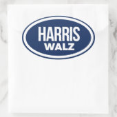 Harris Walz 2024 Ovaler Aufkleber (Tasche)