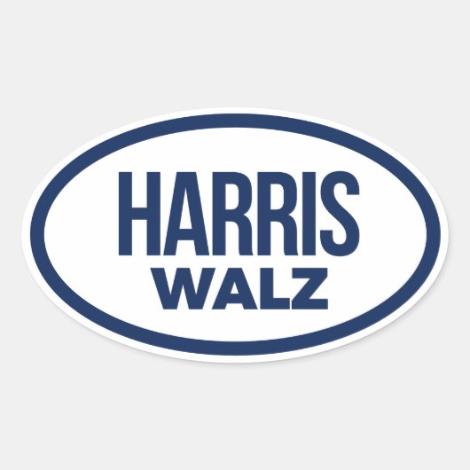 HARRIS WALZ 2024 OVALER AUFKLEBER (Vorderseite)