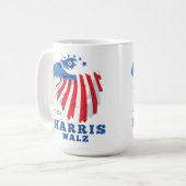 Harris Walz 2024 Party-Wahl Kaffeetasse (Vorderseite Links)