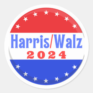 Harris Walz 2024 Party-Wahl Runder Aufkleber