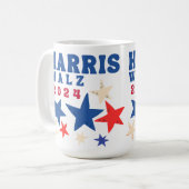 Harris Walz 2024 Party-Wahlen zum Demokraten Kaffeetasse (Vorderseite Links)