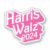 Harris Walz 2024 Pink Aufkleber (Vorderseite)