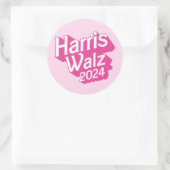 Harris Walz 2024 Pink Runder Aufkleber (Tasche)