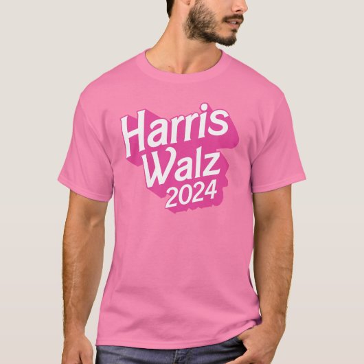 Harris Walz 2024 Pink T-Shirt (Vorderseite)