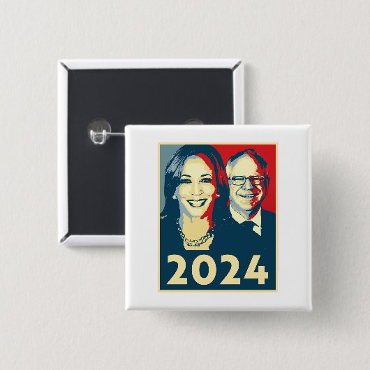 Harris Walz 2024 Poster Button (Vorne & Hinten)