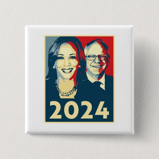 Harris Walz 2024 Poster Button (Vorderseite)
