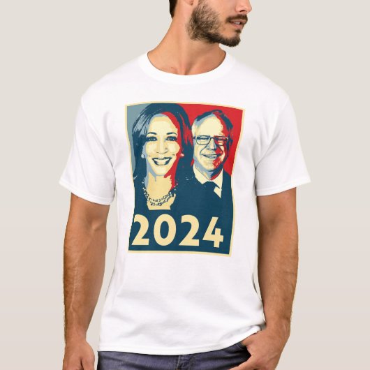 Harris Walz 2024 Poster T-Shirt (Vorderseite)