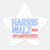 Harris Walz 2024 Präsident Stern-Aufkleber (Vorderseite)