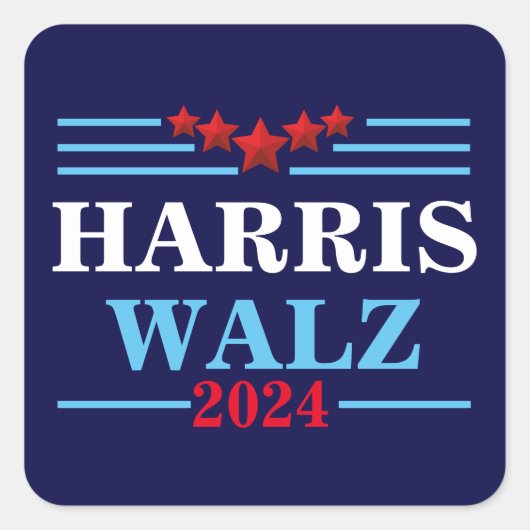 Harris Walz 2024 Präsident - Tim Walz Quadratischer Aufkleber (Vorderseite)