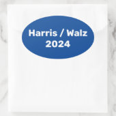 Harris / Walz 2024 Präsidentschaftskampagne Ovaler Aufkleber (Tasche)