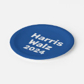 Harris / Walz 2024 Präsidentschaftskampagne Pappteller (Schrägansicht)