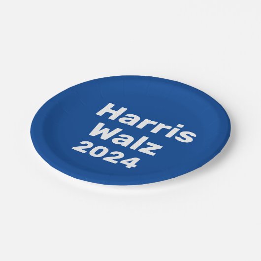 Harris / Walz 2024 Präsidentschaftskampagne Pappteller (Schrägansicht)