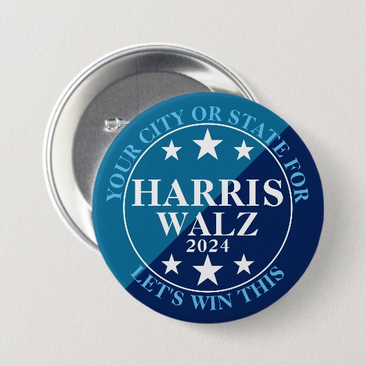 Harris Walz 2024 Präsidentschaftswahl Politisch Button (Vorne & Hinten)