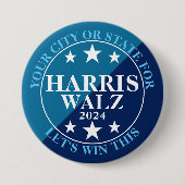 Harris Walz 2024 Präsidentschaftswahl Politisch Button (Vorderseite)