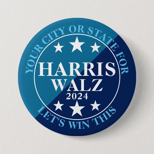 Harris Walz 2024 Präsidentschaftswahl Politisch Button (Vorderseite)