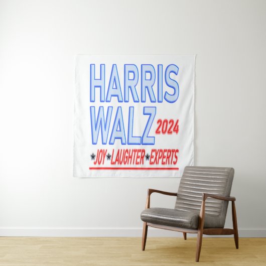 Harris Walz 2024 Präsidentschaftswahlmittel Wandteppich (Beispiel)