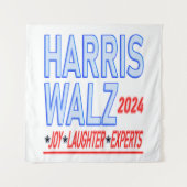 Harris Walz 2024 Präsidentschaftswahlmittel Wandteppich (Vorderseite)