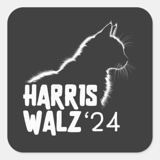 Harris Walz 2024 Quadratischer Aufkleber (Vorderseite)