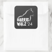 Harris Walz 2024 Quadratischer Aufkleber (Tasche)