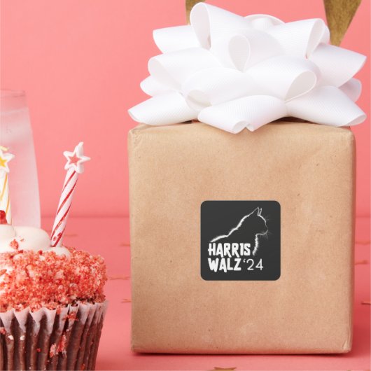 Harris Walz 2024 Quadratischer Aufkleber (Party)