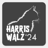 Harris Walz 2024 Quadratischer Aufkleber (Vorderseite)