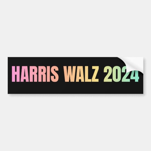 Harris Walz 2024 Rainbow Autoaufkleber (Vorne)