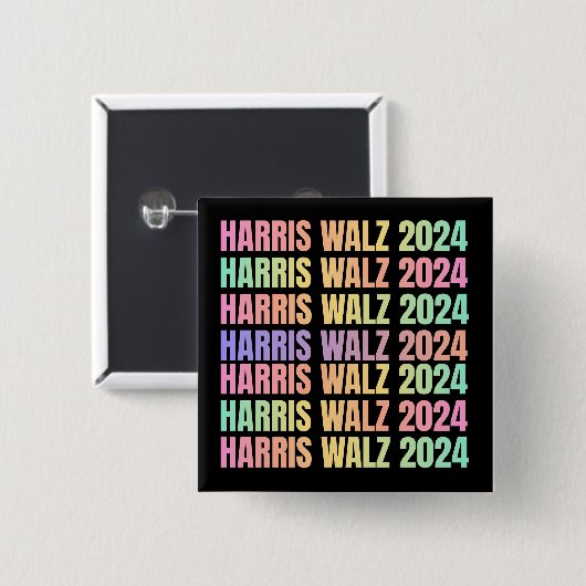 Harris Walz 2024 Rainbow Button (Vorne & Hinten)