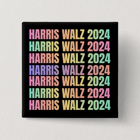 Harris Walz 2024 Rainbow Button (Vorderseite)