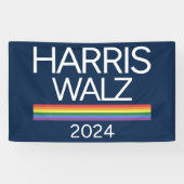 Harris Walz 2024 Rainbow LGBTQ Pride Flag Banner (Horizontal)