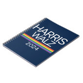 Harris Walz 2024 Rainbow LGBTQ Pride Flag Notizblock (Linke Seite)