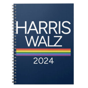 Harris Walz 2024 Rainbow LGBTQ Pride Flag Notizblock