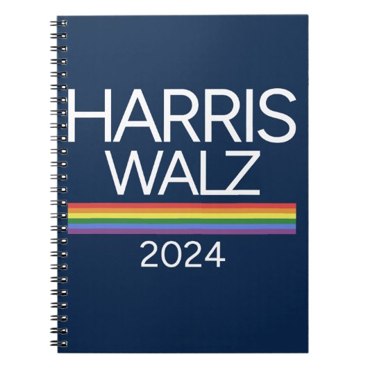 Harris Walz 2024 Rainbow LGBTQ Pride Flag Notizblock (Vorderseite)