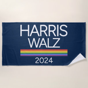 Harris Walz 2024 Rainbow LGBTQ Pride Flag Strandtuch