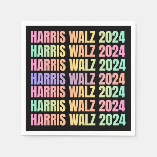 Harris Walz 2024 Rainbow Serviette (Vorderseite)