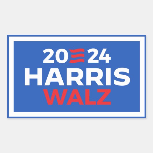 Harris Walz 2024 Rechteckiger Aufkleber (Vorderseite)