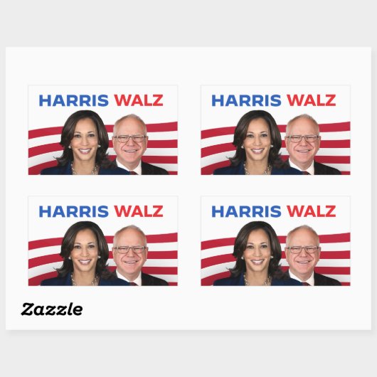 Harris Walz 2024 Rechteckiger Aufkleber (Blatt)