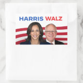 Harris Walz 2024 Rechteckiger Aufkleber (Tasche)